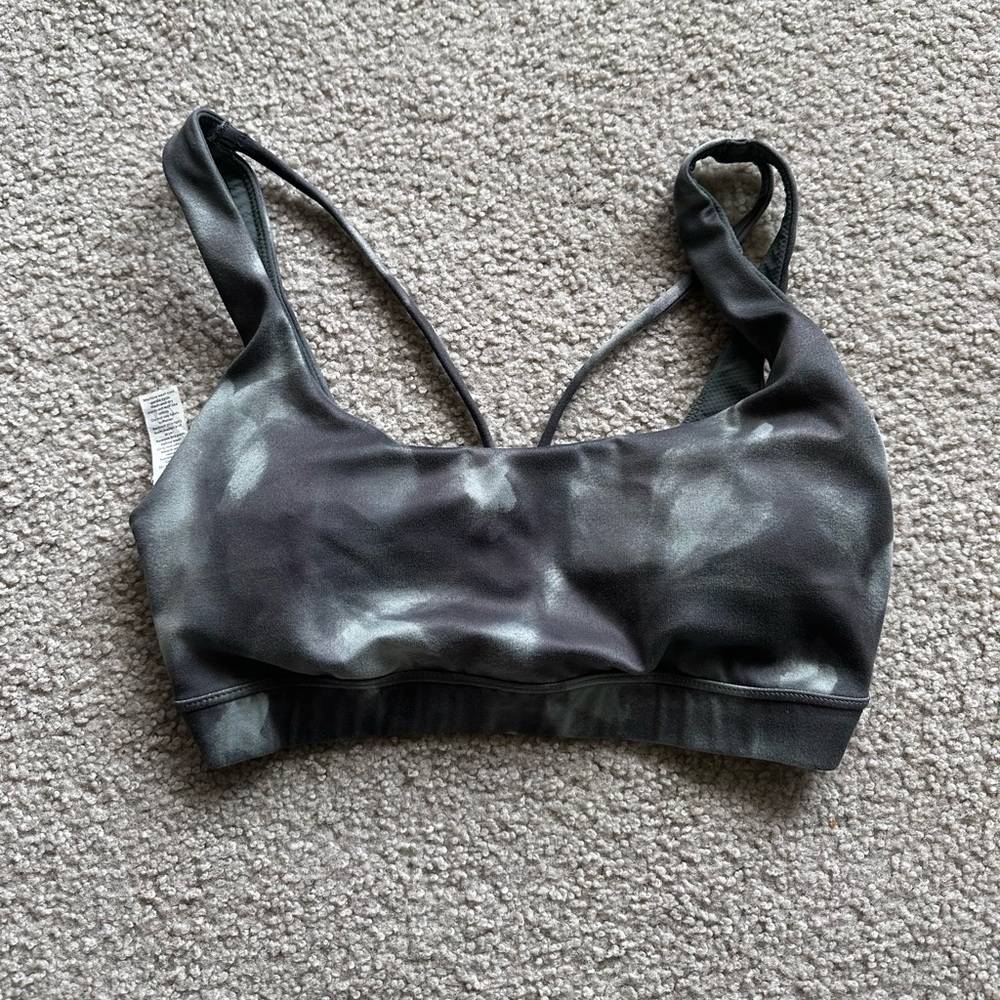 Women’s Black Tie-Dye Bralette - Comfortable Light Support